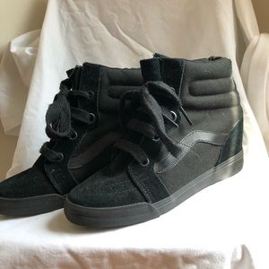 Vans hi top black wedge sneakers